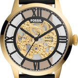 Fossil Townsman Automatic Skeleton Black Dial Black Leather Strap Watch for Men - ME3210 Buy Now By Fossil