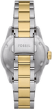 Fossil Blue Dive Three Hand Black Dial Two Tone Steel Strap Watch For Women - ES5349 Buy Now By Fossil