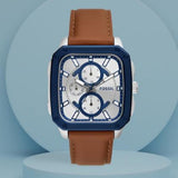 Fossil Inscription Multifunction Silver Dial Brown Leather Strap Watch for Men - BQ2658 Buy Now By Fossil