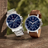 Tommy Hilfiger Tyson Chronograph Blue Dial Silver Steel Strap Watch For Men - 1710588 Buy Now By Tommy Hilfiger