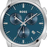 Hugo Boss Dapper Chronograph Blue Dial Silver Steel Strap Watch For Men - 1513927 Buy Now By Hugo Boss