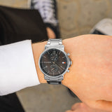 Tommy Hilfiger Daniel Black Dial Silver Steel Strap Watch for Men - 1710413 Buy Now By Tommy Hilfiger