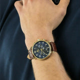 Tommy Hilfiger Daniel Blue Dial Brown Leather Strap Watch for Men - 1710380 Buy Now By Tommy Hilfiger