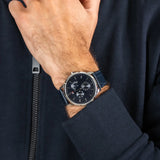 Tommy Hilfiger Brad Chronograph Quartz Blue Dial Blue Leather Strap Watch For Men - 1710387 Buy Now By Tommy Hilfiger