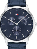 Tommy Hilfiger Brad Chronograph Quartz Blue Dial Blue Leather Strap Watch For Men - 1710387 Buy Now By Tommy Hilfiger
