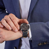 Tommy Hilfiger Brad Chronograph Quartz Grey Dial Grey Leather Strap Watch For Men - 1710388 Buy Now By Tommy Hilfiger