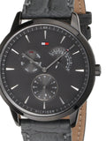 Tommy Hilfiger Brad Chronograph Quartz Grey Dial Grey Leather Strap Watch For Men - 1710388 Buy Now By Tommy Hilfiger