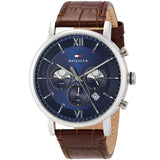 Tommy Hilfiger Evan Chronograph Blue Dial Brown Leather Strap Watch for Men - 1710393 Buy Now By Tommy Hilfiger