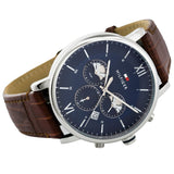 Tommy Hilfiger Evan Chronograph Blue Dial Brown Leather Strap Watch for Men - 1710393 Buy Now By Tommy Hilfiger
