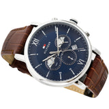 Tommy Hilfiger Evan Chronograph Blue Dial Brown Leather Strap Watch for Men - 1710393 Buy Now By Tommy Hilfiger