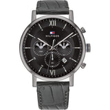 Tommy Hilfiger Evan Black Dial Black Leather Strap Watch for Men - 1710395 Buy Now By Tommy Hilfiger