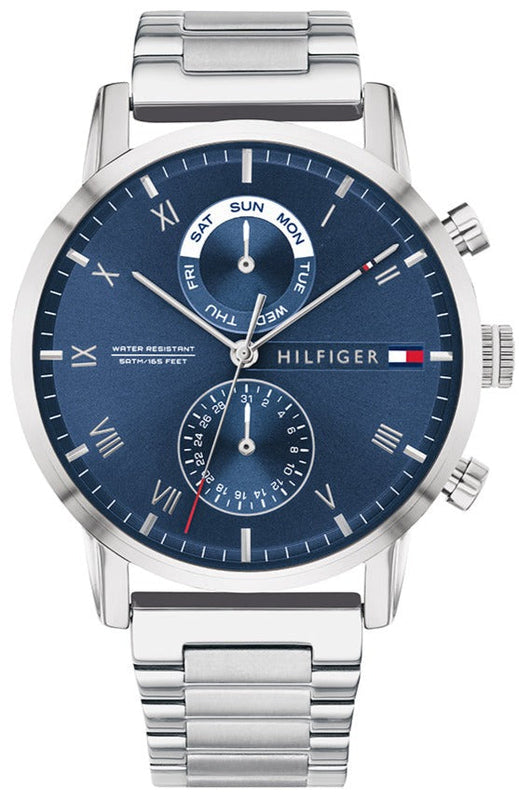 Tommy Hilfiger Kane Blue Dial Silver Steel Strap Watch for Men - 1710401 Buy Now By Tommy Hilfiger