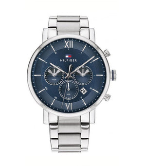 Tommy Hilfiger Evan Chronograph Blue Dial Silver Steel Strap Watch For Men - 1710409 Buy Now By Tommy Hilfiger