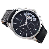 Tommy Hilfiger Baker Chronograph Black Dial Black Leather Strap Watch For Men - 1710449 Buy Now By Tommy Hilfiger