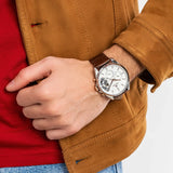 Tommy Hilfiger Baker Chronograph White Dial Brown Leather Strap Watch For Men - 1710450 Buy Now By Tommy Hilfiger