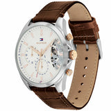 Tommy Hilfiger Baker Chronograph White Dial Brown Leather Strap Watch For Men - 1710450 Buy Now By Tommy Hilfiger
