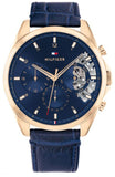 Tommy Hilfiger Baker Chronograph Quartz Blue Dial Blue Leather Strap Watch For Men - 1710451 Buy Now By Tommy Hilfiger