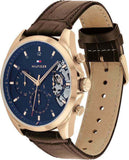 Tommy Hilfiger Baker Chronograph Blue Dial Brown Leather Strap Watch For Men - 1710453 Buy Now By Tommy Hilfiger