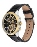 Tommy Hilfiger Henry Chronograph Black Dial Black Leather Strap Watch For Men - 1710474 Buy Now By Tommy Hilfiger