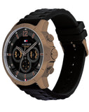 Tommy Hilfiger Luca Chronograph Black Dial Black Rubber Strap Watch For Men - 1710491 Buy Now By Tommy Hilfiger