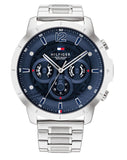 Tommy Hilfiger Luca Chronograph Blue Dial Silver Steel Strap Watch For Men - 1710492 Buy Now By Tommy Hilfiger