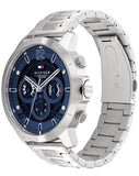 Tommy Hilfiger Luca Chronograph Blue Dial Silver Steel Strap Watch For Men - 1710492 Buy Now By Tommy Hilfiger