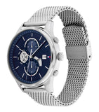 Tommy Hilfiger Weston Chronograph Blue Dial Silver Mesh Bracelet Watch For Men - 1710504 Buy Now By Tommy Hilfiger