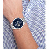 Tommy Hilfiger Weston Chronograph Blue Dial Silver Mesh Bracelet Watch For Men - 1710504 Buy Now By Tommy Hilfiger