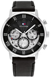 Tommy Hilfiger Legend Chronograph Black Dial Black Leather Strap Watch For Men - 1710565 Buy Now By Tommy Hilfiger