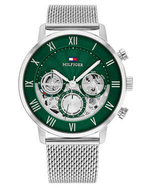 Tommy Hilfiger Legend Chronograph Green Dial Silver Mesh Bracelet Watch For Men - 1710567 Buy Now By Tommy Hilfiger