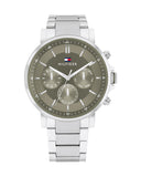 Tommy Hilfiger Tyson Chronograph Green Dial Silver Steel Strap Watch For Men - 1710587 Buy Now By Tommy Hilfiger