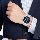 Tommy Hilfiger Tyson Chronograph Blue Dial Silver Steel Strap Watch For Men - 1710588 Buy Now By Tommy Hilfiger
