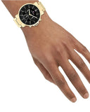 Tommy Hilfiger Tyson Chronograph Black Dial Gold Steel Strap Watch For Men - 1710589 Buy Now By Tommy Hilfiger