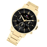 Tommy Hilfiger Tyson Chronograph Black Dial Gold Steel Strap Watch For Men - 1710589 Buy Now By Tommy Hilfiger