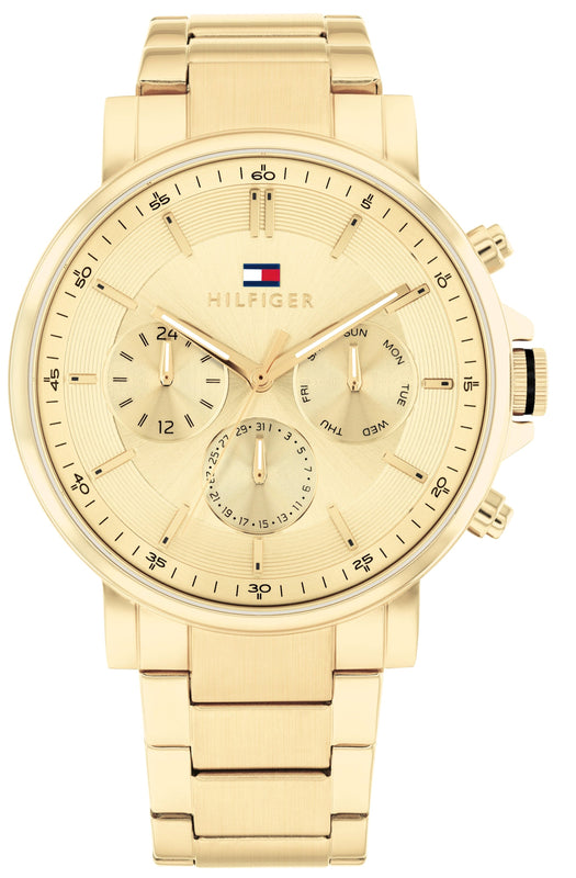 Tommy Hilfiger Tyson Chronograph Gold Dial Gold Steel Strap Watch For Men - 1710611 Buy Now By Tommy Hilfiger