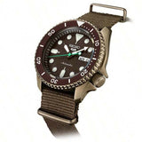 Seiko 5 Sport Automatic Brown Dial Brown Nylon Strap Watch For Men - SRPD85K1 Buy Now By Seiko