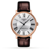 Tissot Carson Premium Powermatic 80 Silver Dial Brown Leather Strap Watch For Men - T122.407.36.033.00 Buy Now By Tissot