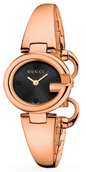 Gucci Guccissima Collection Quartz Black Dial Rose Gold Steel Strap Watch For Women - YA134509 Buy Now By Gucci