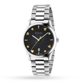 Gucci G Timeless Black Dial Silver Steel Strap Watch For Women - YA1264029A Buy Now By Gucci