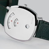 Gucci Grip Quartz Silver Dial Green Leather Strap Unisex Watch - YA157406 Buy Now By Gucci