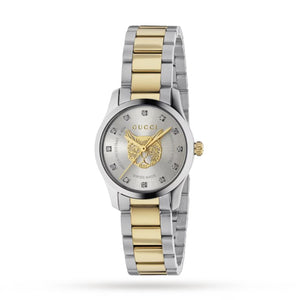 Gucci G Timeless Quartz Diamonds Silver Dial Two Tone Steel Strap Watch For Women - YA1265016 Buy Now By Gucci