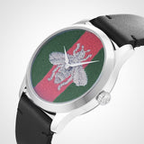 Gucci G Timeless Quartz Green & Red Dial Black Leather Strap Watch For Men - YA1264149 Buy Now By Gucci