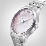 Gucci G Timeless Quartz Mother of Pearl Pink Dial Silver Steel Strap Watch for Women - YA1264166 Buy Now By Gucci