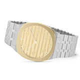 Gucci 25H Quartz Gold Dial Silver Steel Strap Watch for Men - YA163405 Buy Now By Gucci