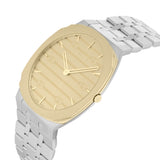Gucci 25H Quartz Gold Dial Silver Steel Strap Watch for Men - YA163405 Buy Now By Gucci