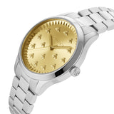 Gucci G Timeless Quartz Gold Dial Silver Steel Strap Watch for Women - YA1265035 Buy Now By Gucci