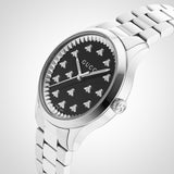 Gucci G Timeless Quartz Black Dial Silver Steel Strap Watch for Women - YA1265034 Buy Now By Gucci