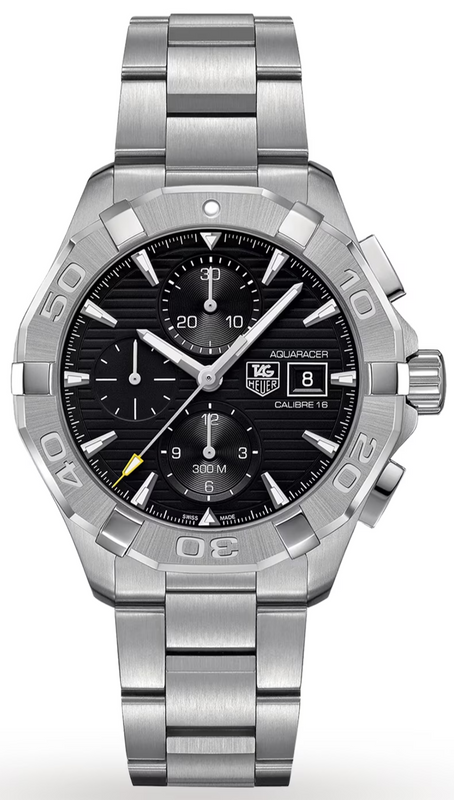 Tag Heuer Aquaracer Automatic Chronograph Black Dial Silver Steel Strap Watch for Men - CAY2110.BA0927 Buy Now By Tag Heuer