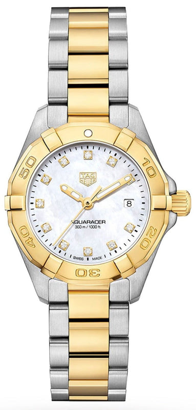 Tag Heuer Aquaracer Diamonds Mother of Pearl Dial Two Tone Steel Strap Watch for Men - WBD1422.BB0321 Buy Now By Tag Heuer