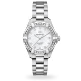 Tag Heuer Aquaracer Diamonds Mother of Pearl White Dial Silver Steel Strap Watch for Women - WBD1415.BA0741 Buy Now By Tag Heuer